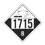 UN#1715 Corrosive Numbered Placard