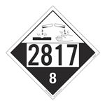 UN#2817 Corrosive Stock Numbered Placard