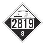 UN#2819 Corrosive Stock Numbered Placard