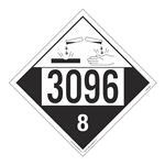 UN#3096 Corrosive Stock Numbered Placard