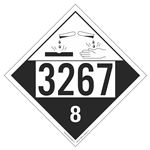 UN#3267 Corrosive Stock Numbered Placard