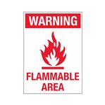 Warning Flammable Area Polyethylene 10" x 14" Sign