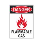 Danger Flammable Gas Symbol 10" x 14" Sign