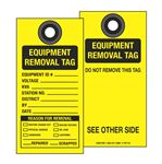 Equipment Removal Tag Yellow