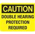 Caution Double Hearing Protection Required Sign 10 x 14 Aluminum