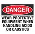 Wear Protective Equipment When Handling Acids Sign 10 x 14 Aluminum